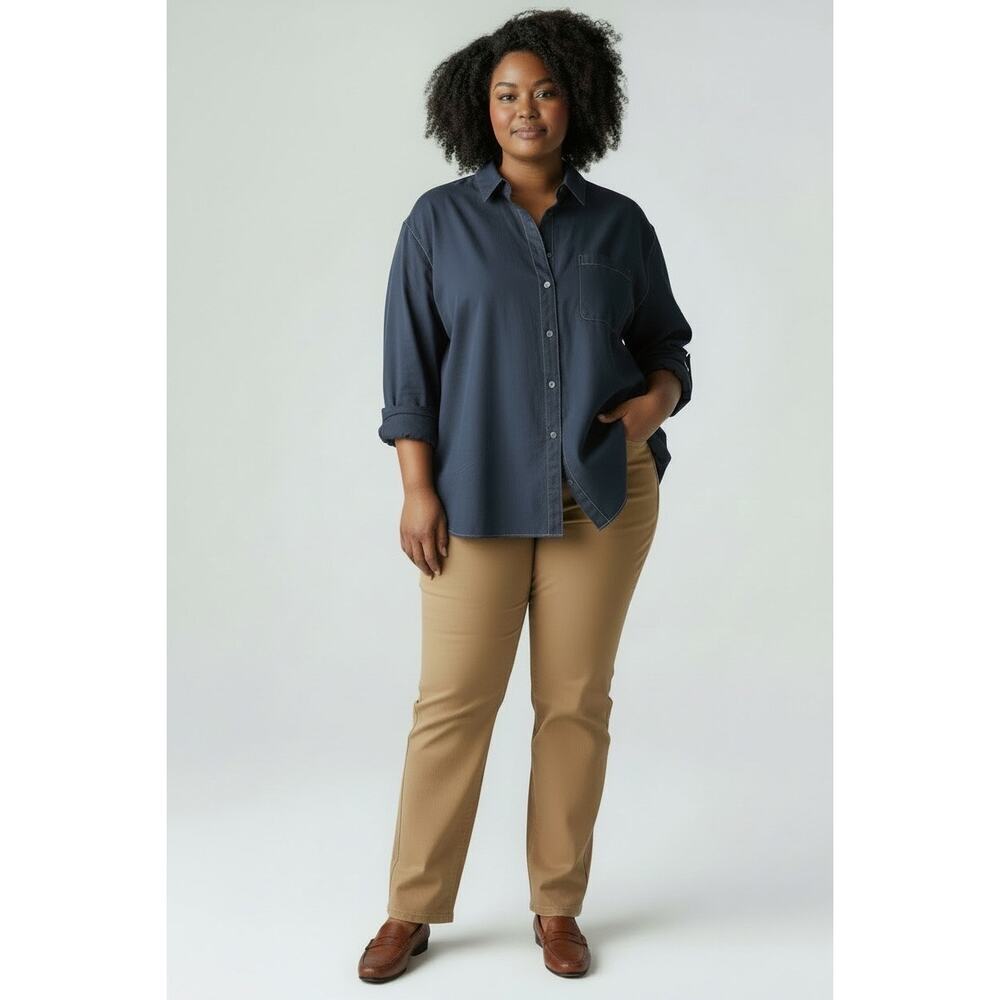Lafayette 148 Oversized Cotton Button Down.
